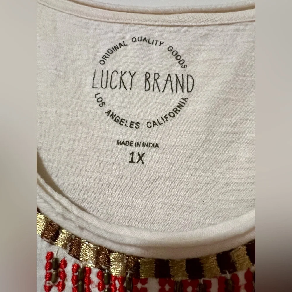 Lucky Brand Women's Boho Embroidered Tank Top